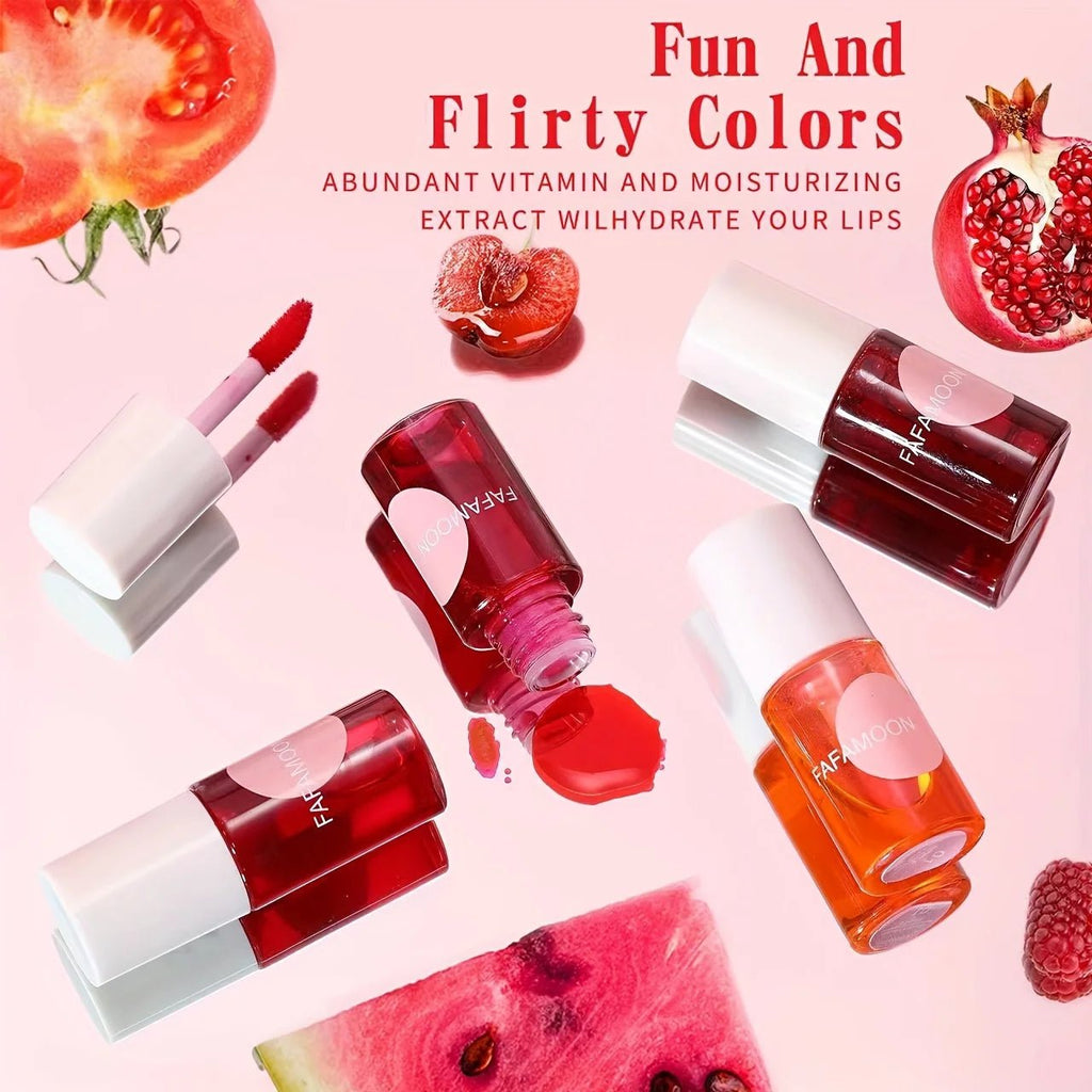 Fruity Lip Tint Water Gloss — Moisturizing Waterproof Liquid Lipstick in 4 Long - Lasting Colors - Mzunye