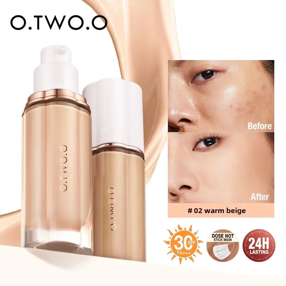 Full Coverage Liquid Foundation SPF30 — Matte Finish, Waterproof, 30ml - Mzunye