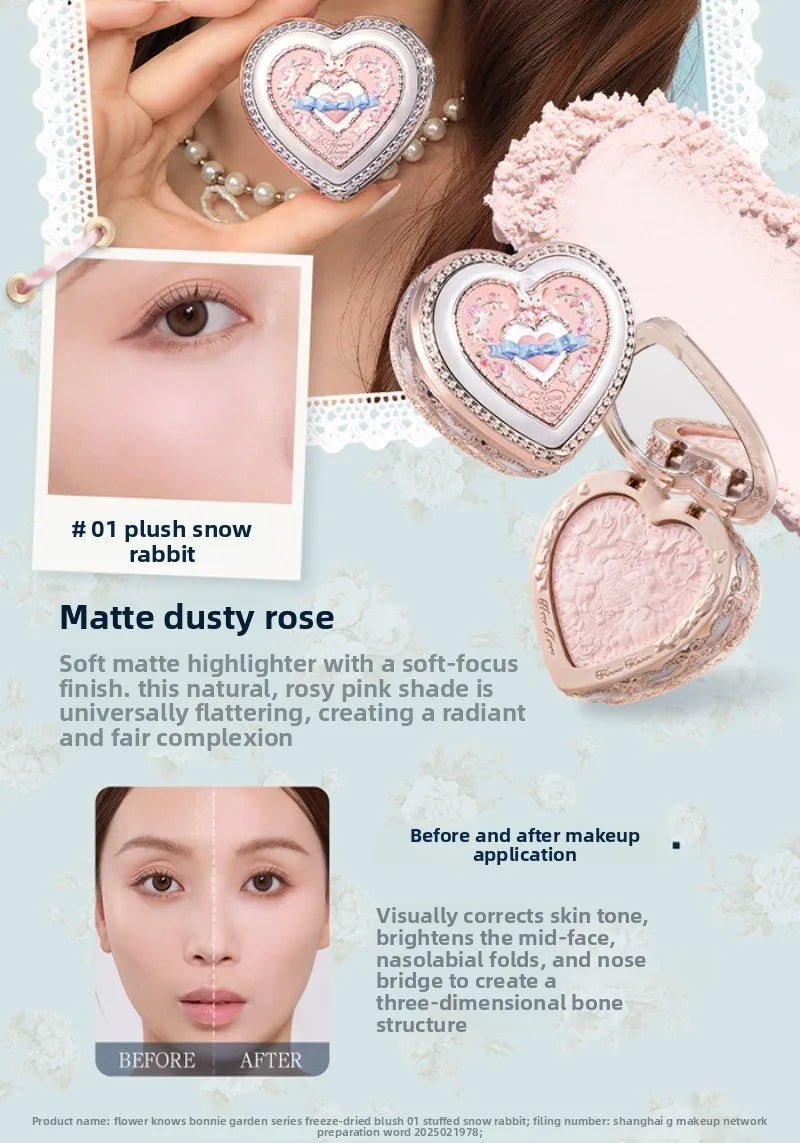 Garden Rose Blush Powder — Cruelty Free Contour & Natural Matte Finish - Mzunye