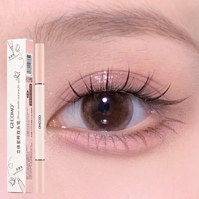 GECOMO Dual - Ended 3D Silkworm Highlighter Pen — Brightening, Waterproof, Long - Lasting - Mzunye