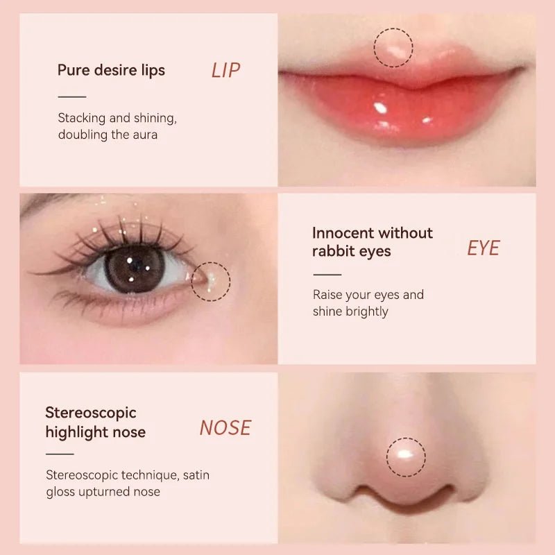 GECOMO Dual - Ended 3D Silkworm Highlighter Pen — Brightening, Waterproof, Long - Lasting - Mzunye