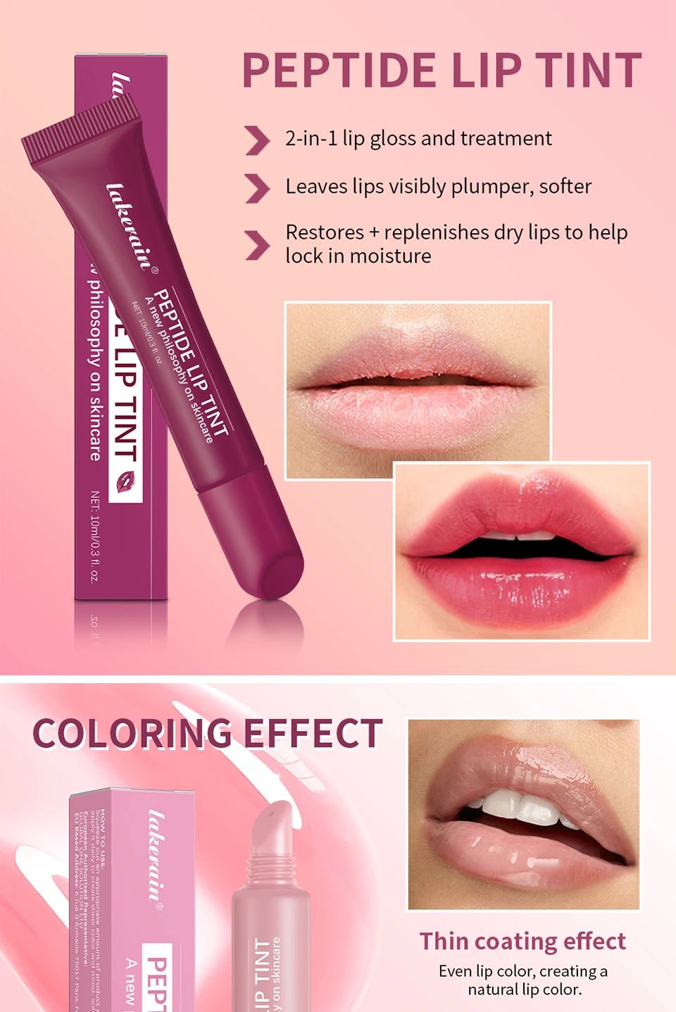 Glass Lip Oil Serum — 10ml Jelly Mirror Glaze with 8 Shades - Mzunye