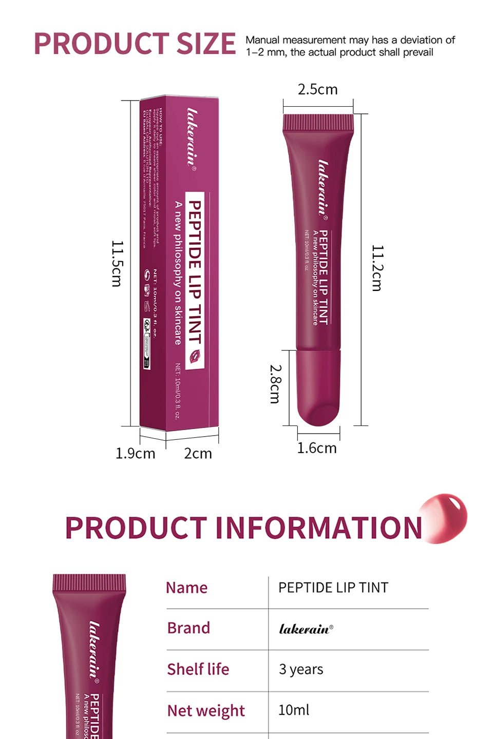 Glass Lip Oil Serum — 10ml Jelly Mirror Glaze with 8 Shades - Mzunye