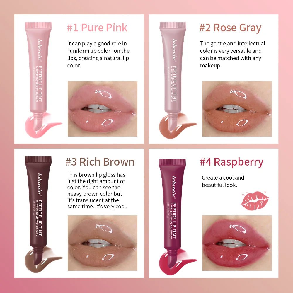 Glass Lip Oil Serum — 10ml Jelly Mirror Glaze with 8 Shades - Mzunye