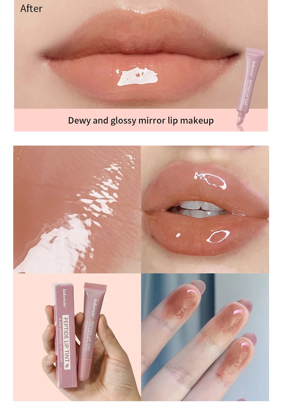 Glass Lip Oil Serum — 10ml Jelly Mirror Glaze with 8 Shades - Mzunye