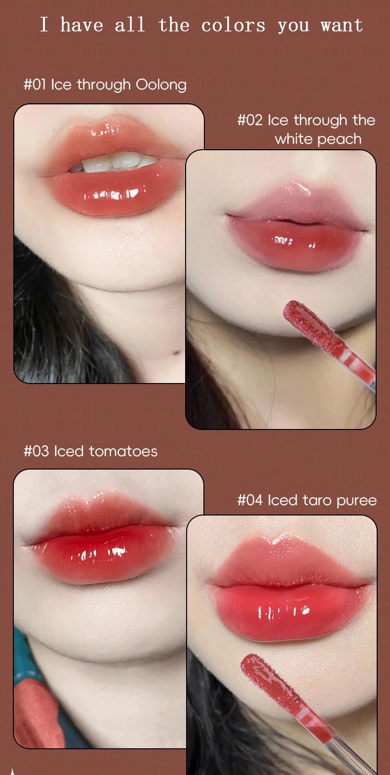 Glass Mirror Lip Gloss — Waterproof Long - Lasting Transparent Color - Mzunye