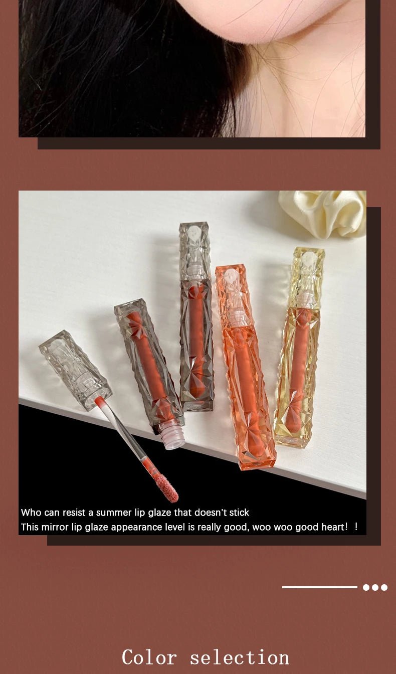Glass Mirror Lip Gloss — Waterproof Long - Lasting Transparent Color - Mzunye