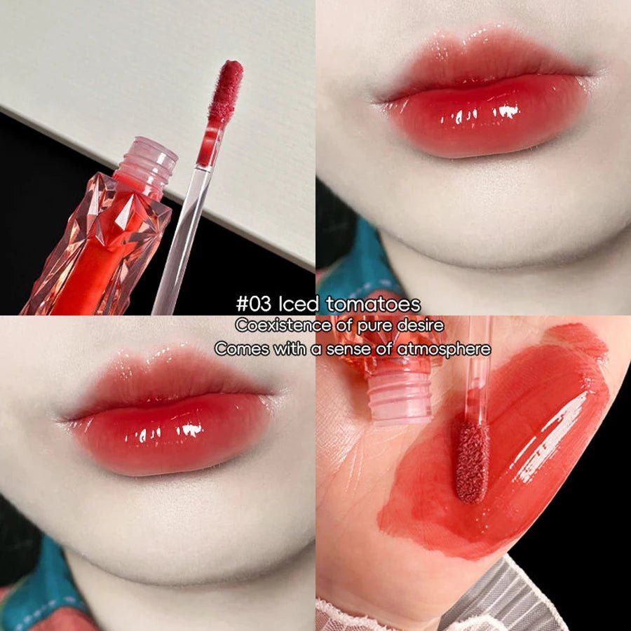 Glass Mirror Lip Gloss — Waterproof Long - Lasting Transparent Color - Mzunye
