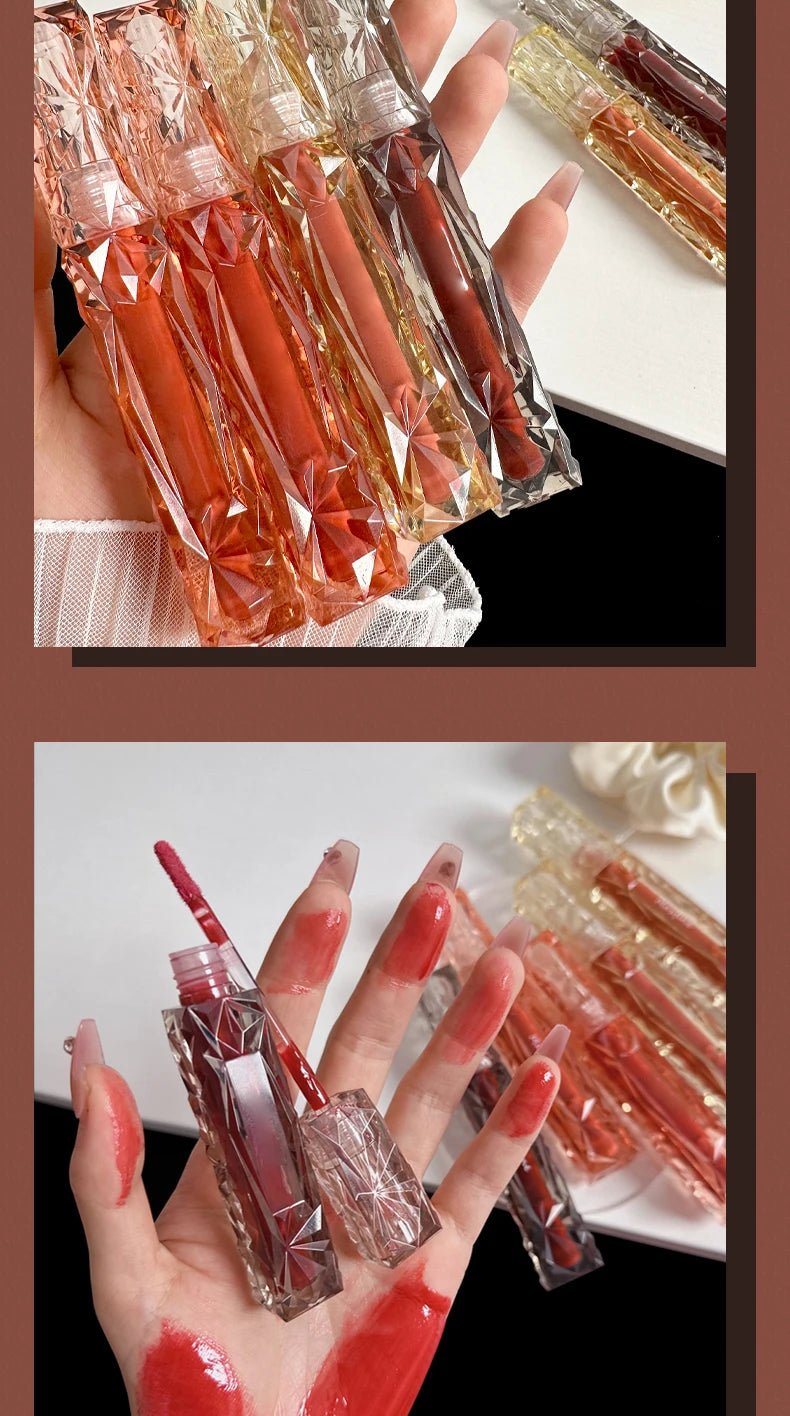 Glass Mirror Lip Gloss — Waterproof Long - Lasting Transparent Color - Mzunye