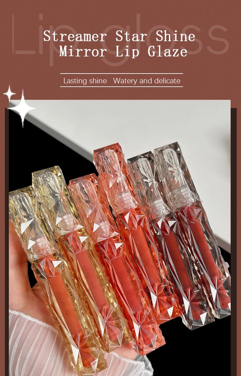 Glass Mirror Lip Gloss — Waterproof Long - Lasting Transparent Color - Mzunye