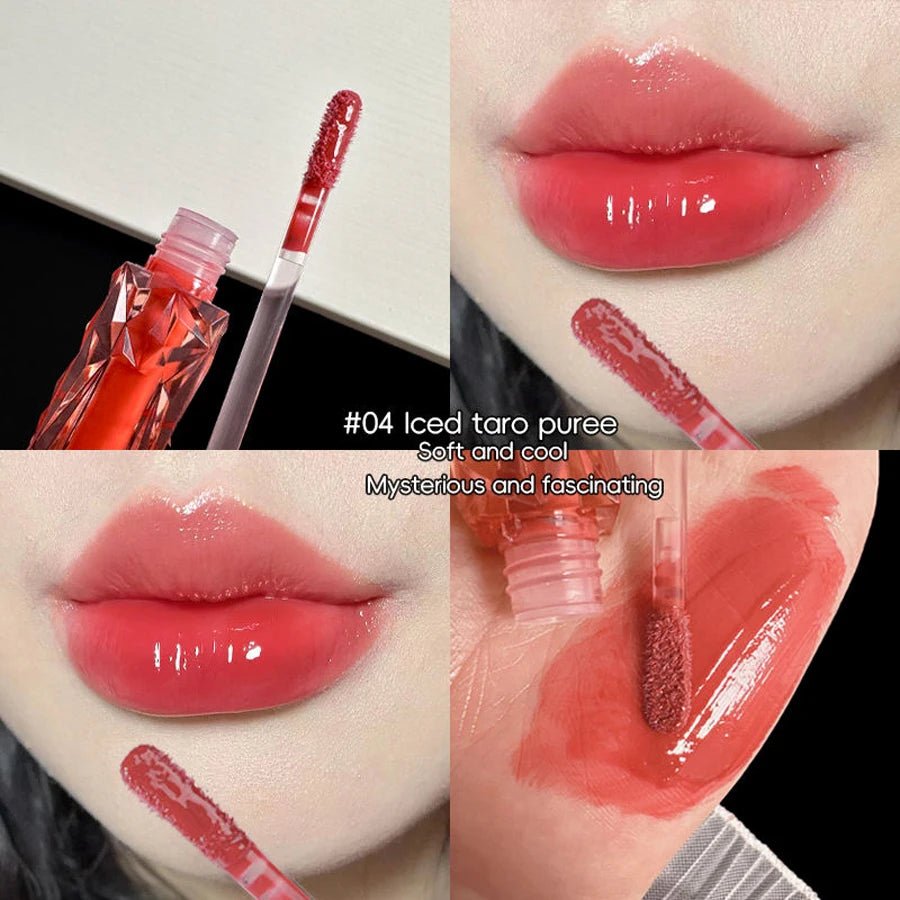 Glass Mirror Lip Gloss — Waterproof Long - Lasting Transparent Color - Mzunye