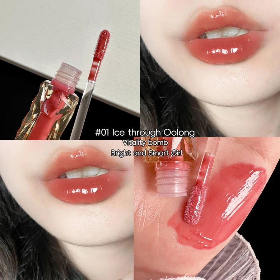 Glass Mirror Lip Gloss — Waterproof Long - Lasting Transparent Color - Mzunye