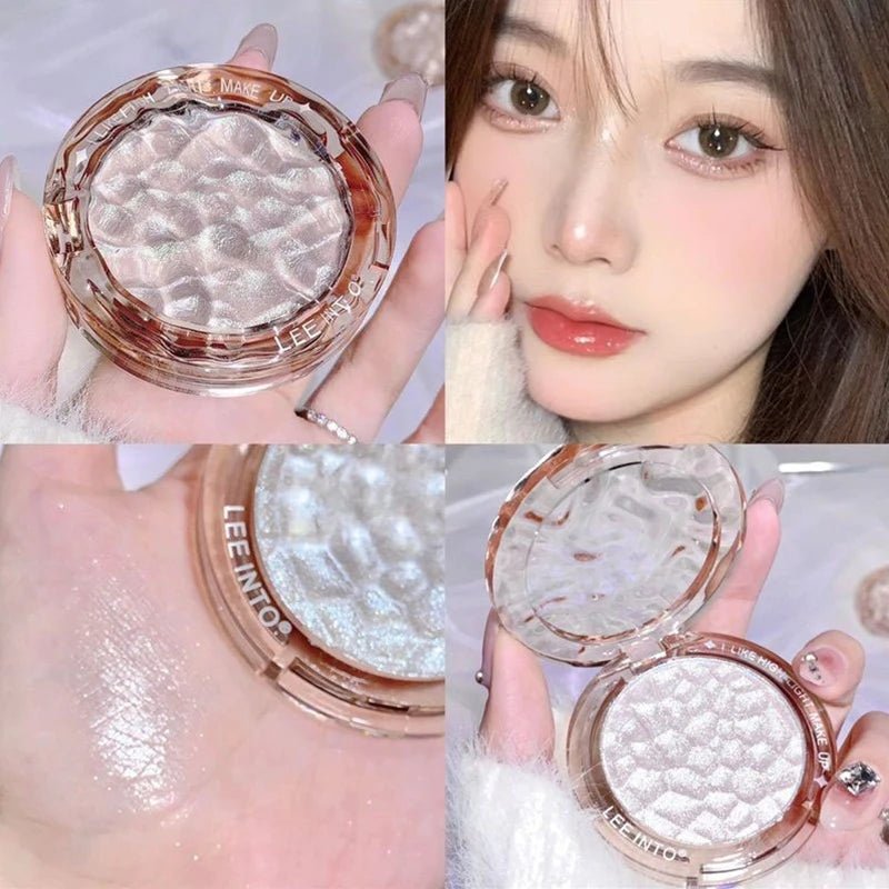 Glitter Highlight Contour Palette — High Gloss Powder Natural Glow Concealer Lasting Light in 4 Shades - Mzunye