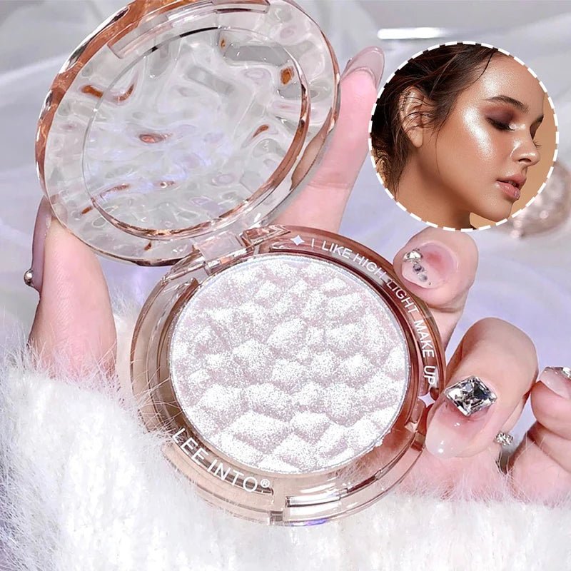 Glitter Highlight Contour Palette — High Gloss Powder Natural Glow Concealer Lasting Light in 4 Shades - Mzunye