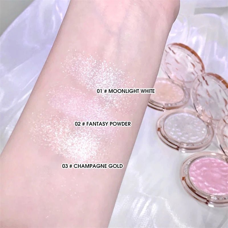Glitter Highlight Contour Palette — High Gloss Powder Natural Glow Concealer Lasting Light in 4 Shades - Mzunye
