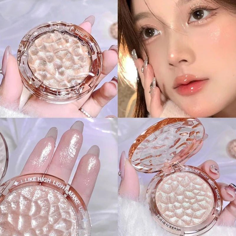 Glitter Highlight Contour Palette — High Gloss Powder Natural Glow Concealer Lasting Light in 4 Shades - Mzunye
