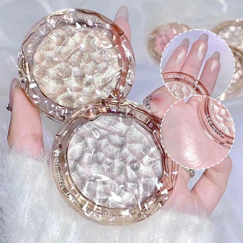Glitter Highlight Contour Palette — High Gloss Powder Natural Glow Concealer Lasting Light in 4 Shades - Mzunye