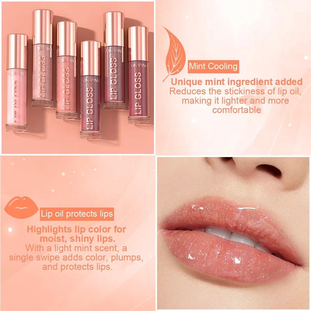Glitter Lip Gloss — Moisturizing Waterproof Natural Lip Plumper with High Pigment & Long - Lasting Tint - Mzunye