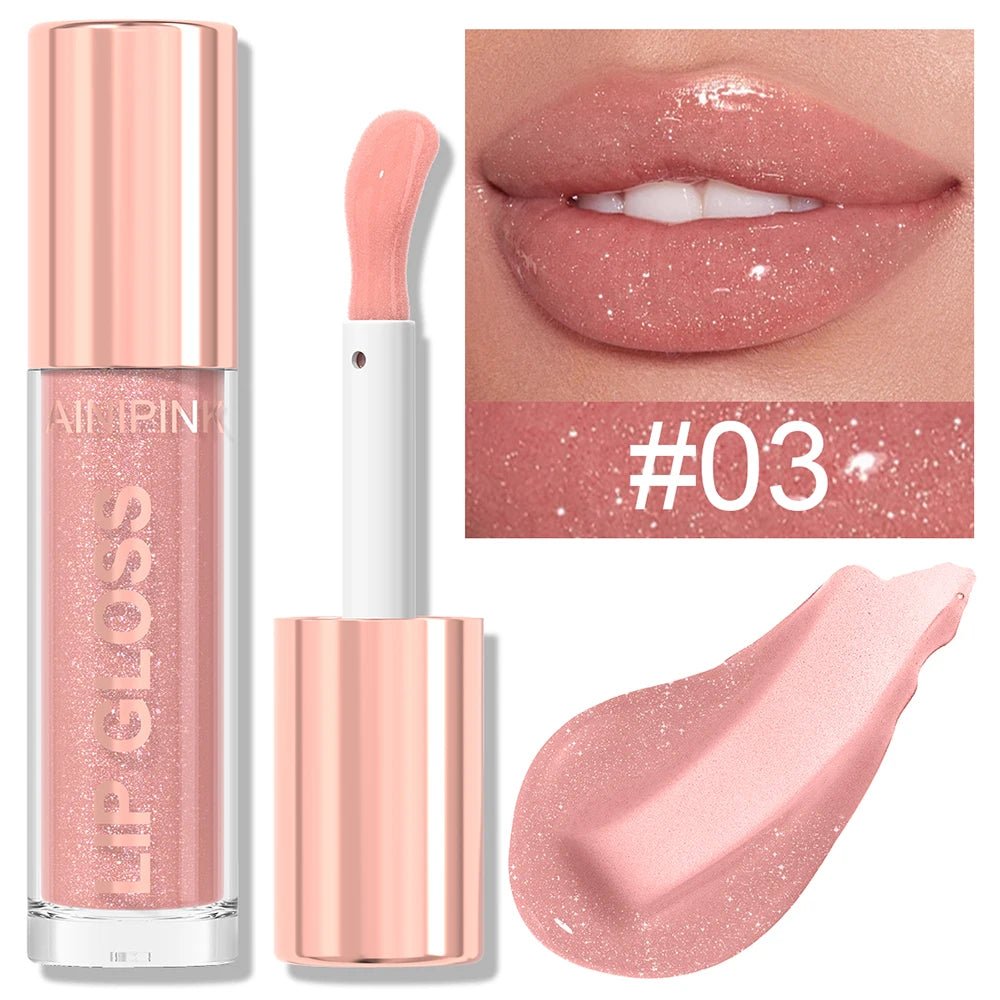 Glitter Lip Gloss — Moisturizing Waterproof Natural Lip Plumper with High Pigment & Long - Lasting Tint - Mzunye