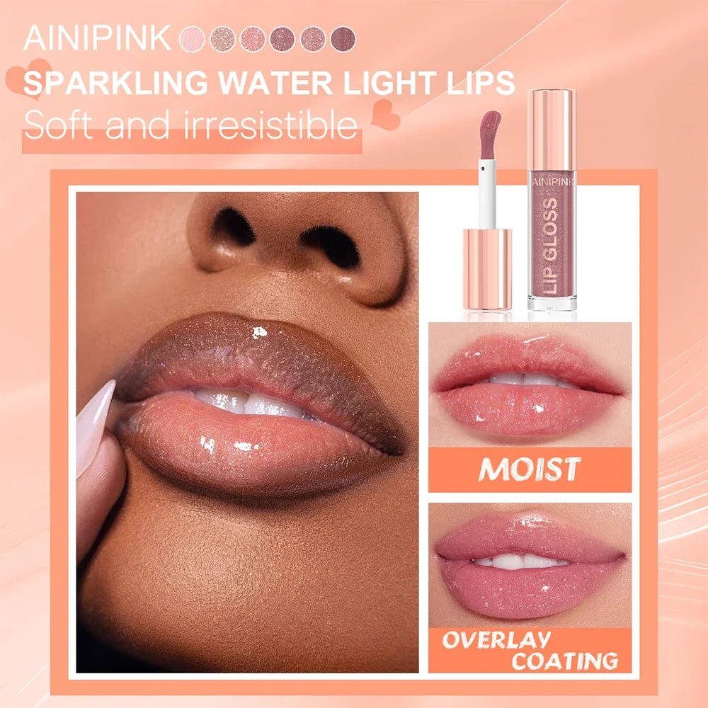 Glitter Lip Gloss — Moisturizing Waterproof Natural Lip Plumper with High Pigment & Long - Lasting Tint - Mzunye