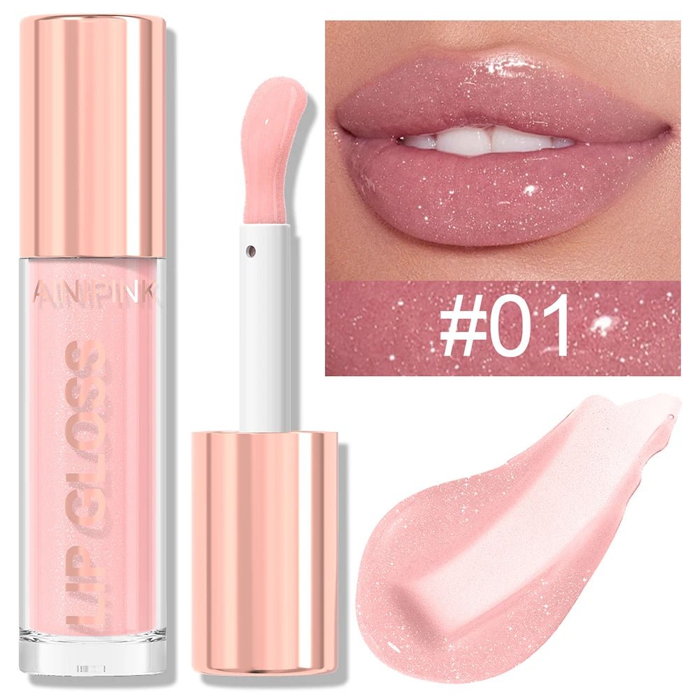 Glitter Lip Gloss — Moisturizing Waterproof Natural Lip Plumper with High Pigment & Long - Lasting Tint - Mzunye