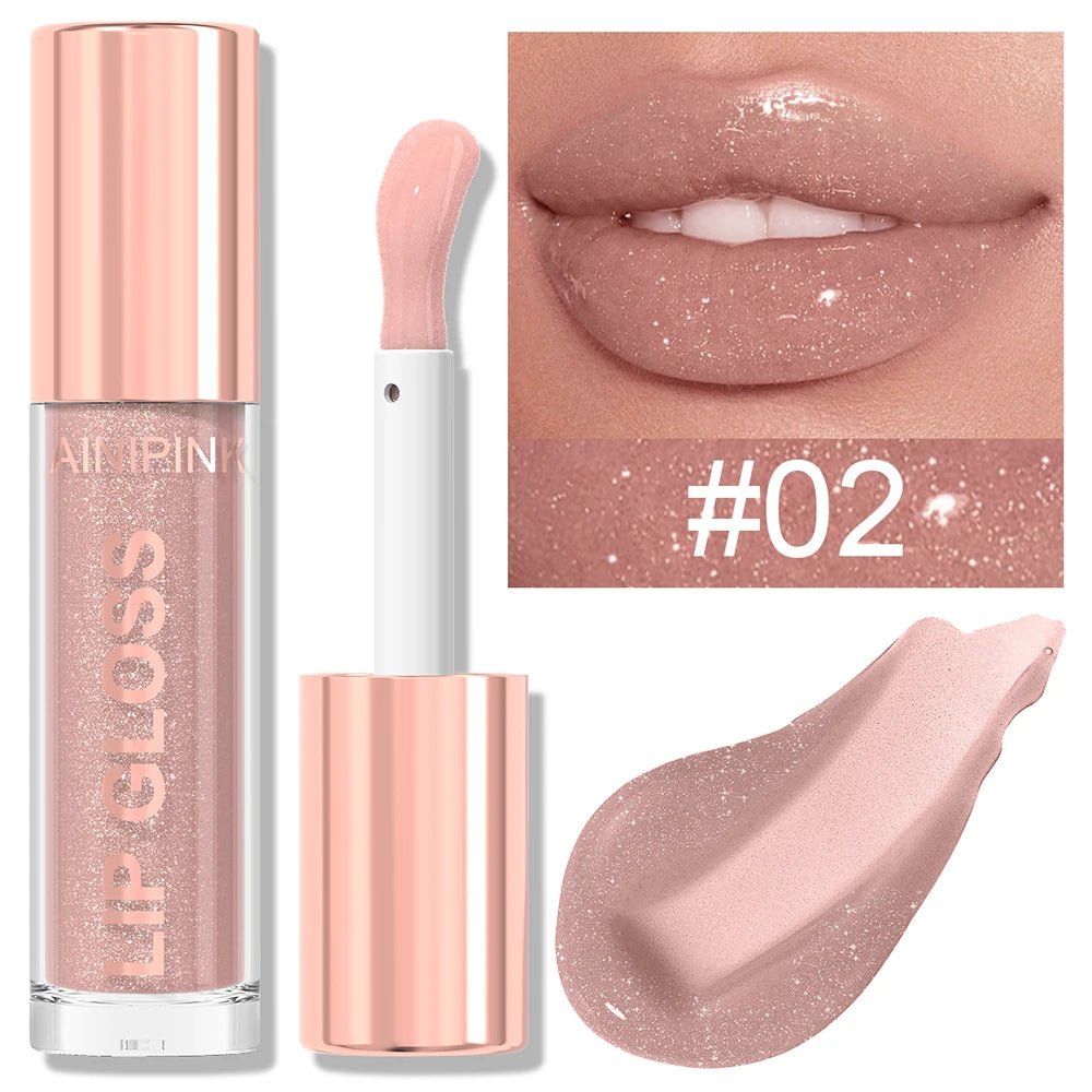 Glitter Lip Gloss — Moisturizing Waterproof Natural Lip Plumper with High Pigment & Long - Lasting Tint - Mzunye
