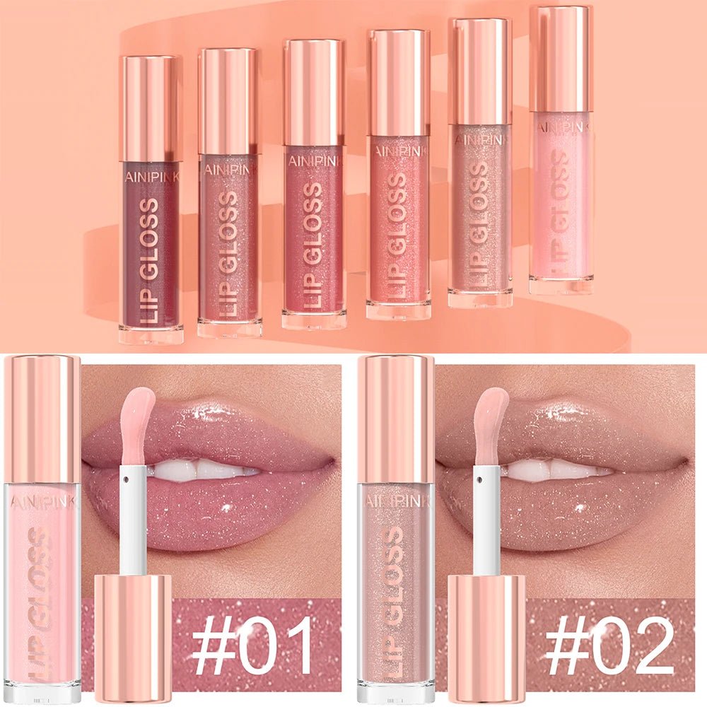 Glitter Lip Gloss — Moisturizing Waterproof Natural Lip Plumper with High Pigment & Long - Lasting Tint - Mzunye