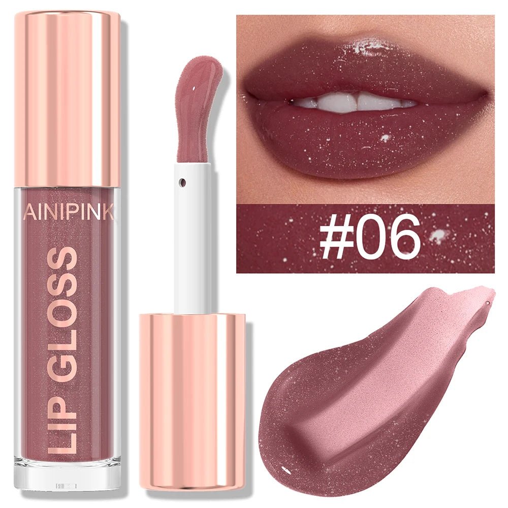 Glitter Lip Gloss — Moisturizing Waterproof Natural Lip Plumper with High Pigment & Long - Lasting Tint - Mzunye