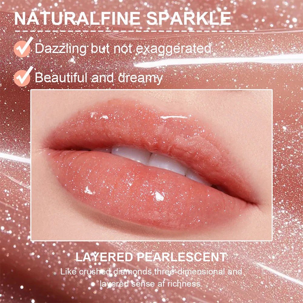 Glitter Lip Gloss — Moisturizing Waterproof Natural Lip Plumper with High Pigment & Long - Lasting Tint - Mzunye