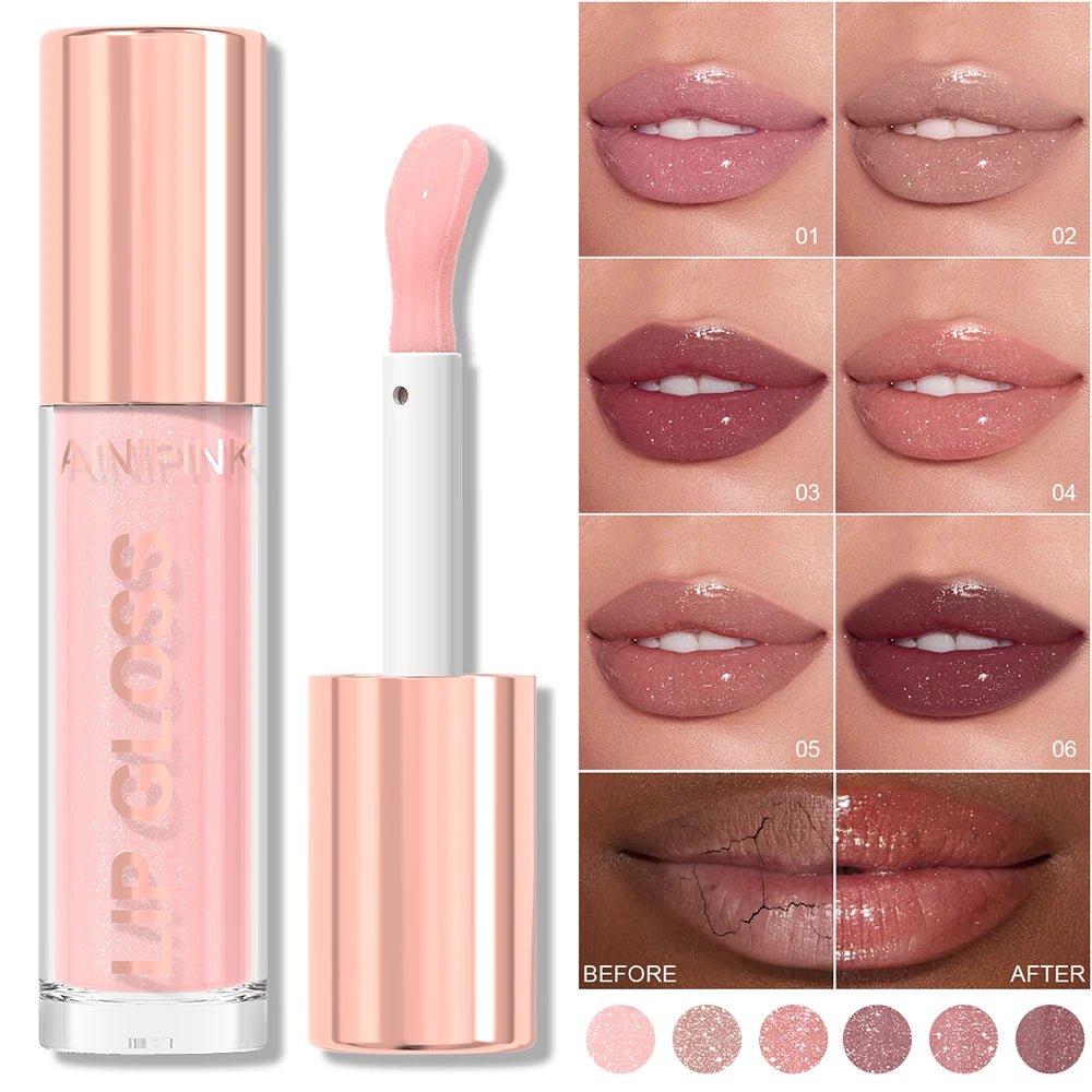 Glitter Lip Gloss — Moisturizing Waterproof Natural Lip Plumper with High Pigment & Long - Lasting Tint - Mzunye