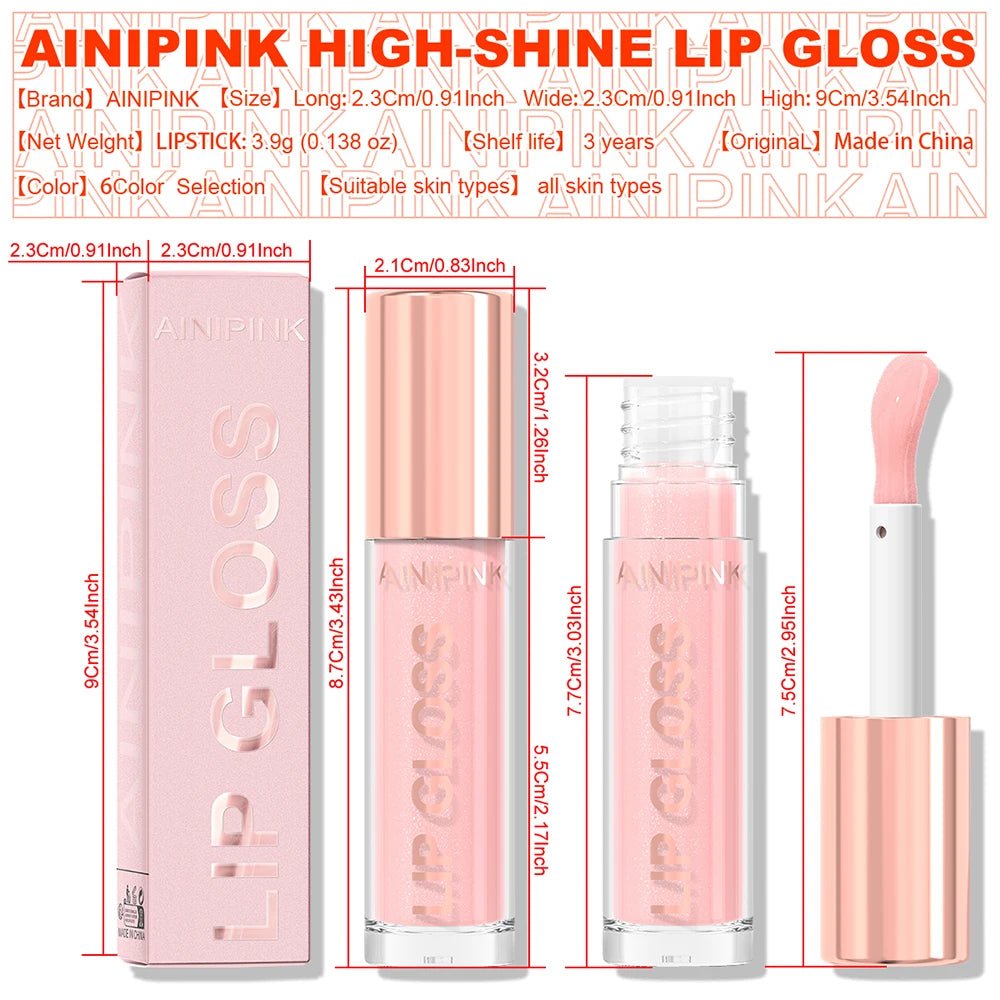 Glitter Lip Gloss — Moisturizing Waterproof Natural Lip Plumper with High Pigment & Long - Lasting Tint - Mzunye