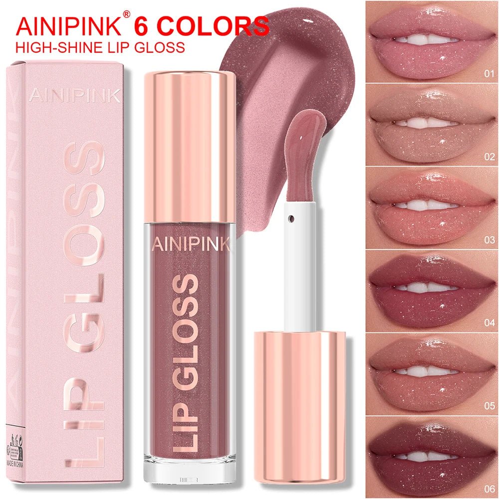 Glitter Lip Gloss — Moisturizing Waterproof Natural Lip Plumper with High Pigment & Long - Lasting Tint - Mzunye