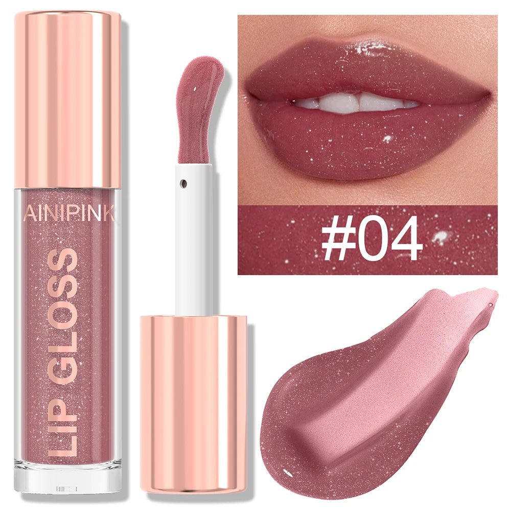 Glitter Lip Gloss — Moisturizing Waterproof Natural Lip Plumper with High Pigment & Long - Lasting Tint - Mzunye
