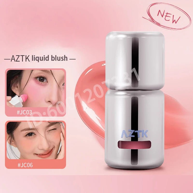 Glossy Moisturizing Liquid Blush — Natural Long - Lasting Cheek Rouge in 7 Shades - Mzunye