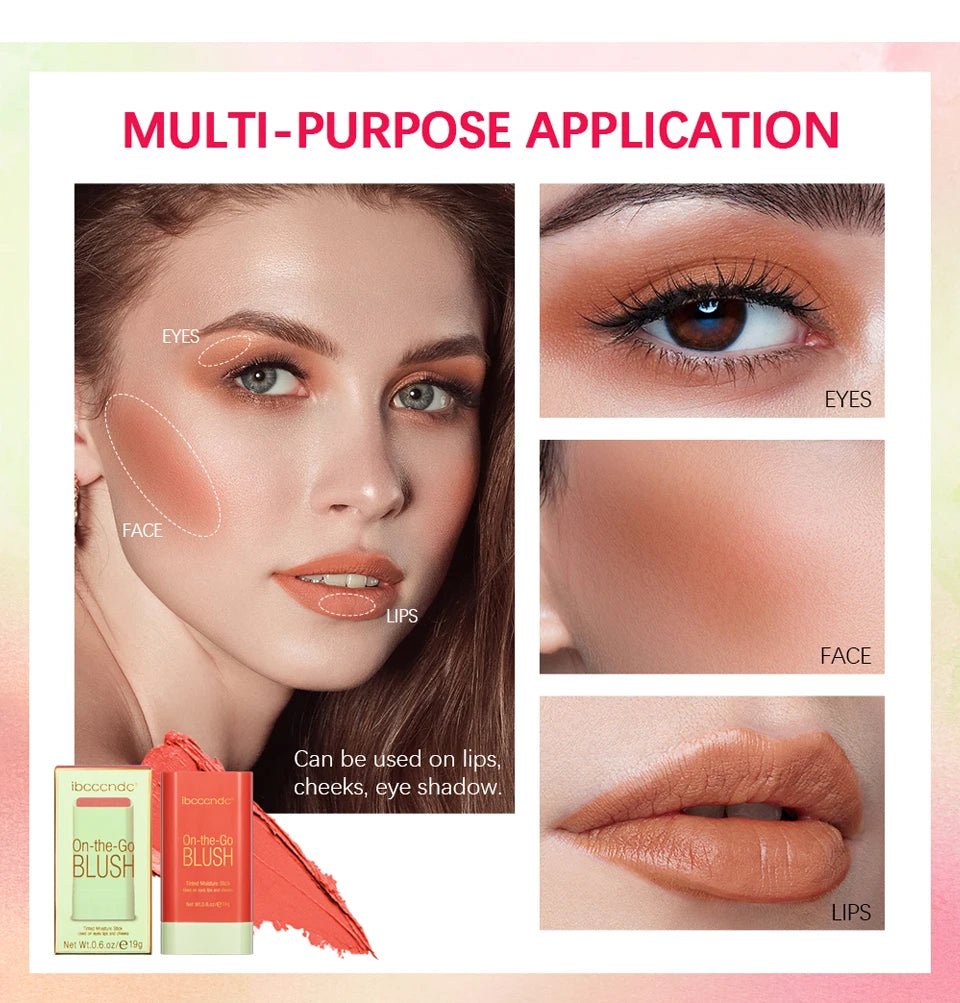 Glow Blush Stick — Waterproof Cream Blusher in 7 Shades - Mzunye
