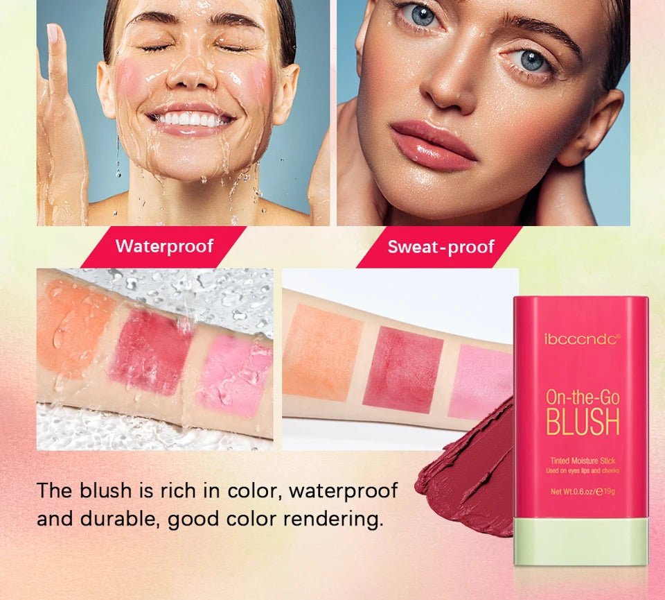 Glow Blush Stick — Waterproof Cream Blusher in 7 Shades - Mzunye