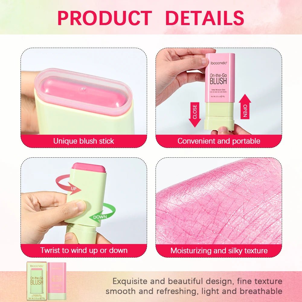 Glow Blush Stick — Waterproof Cream Blusher in 7 Shades - Mzunye