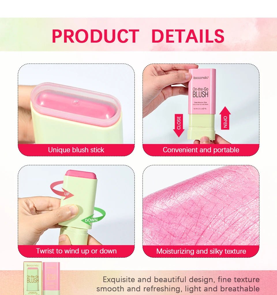 Glow Blush Stick — Waterproof Cream Blusher in 7 Shades - Mzunye
