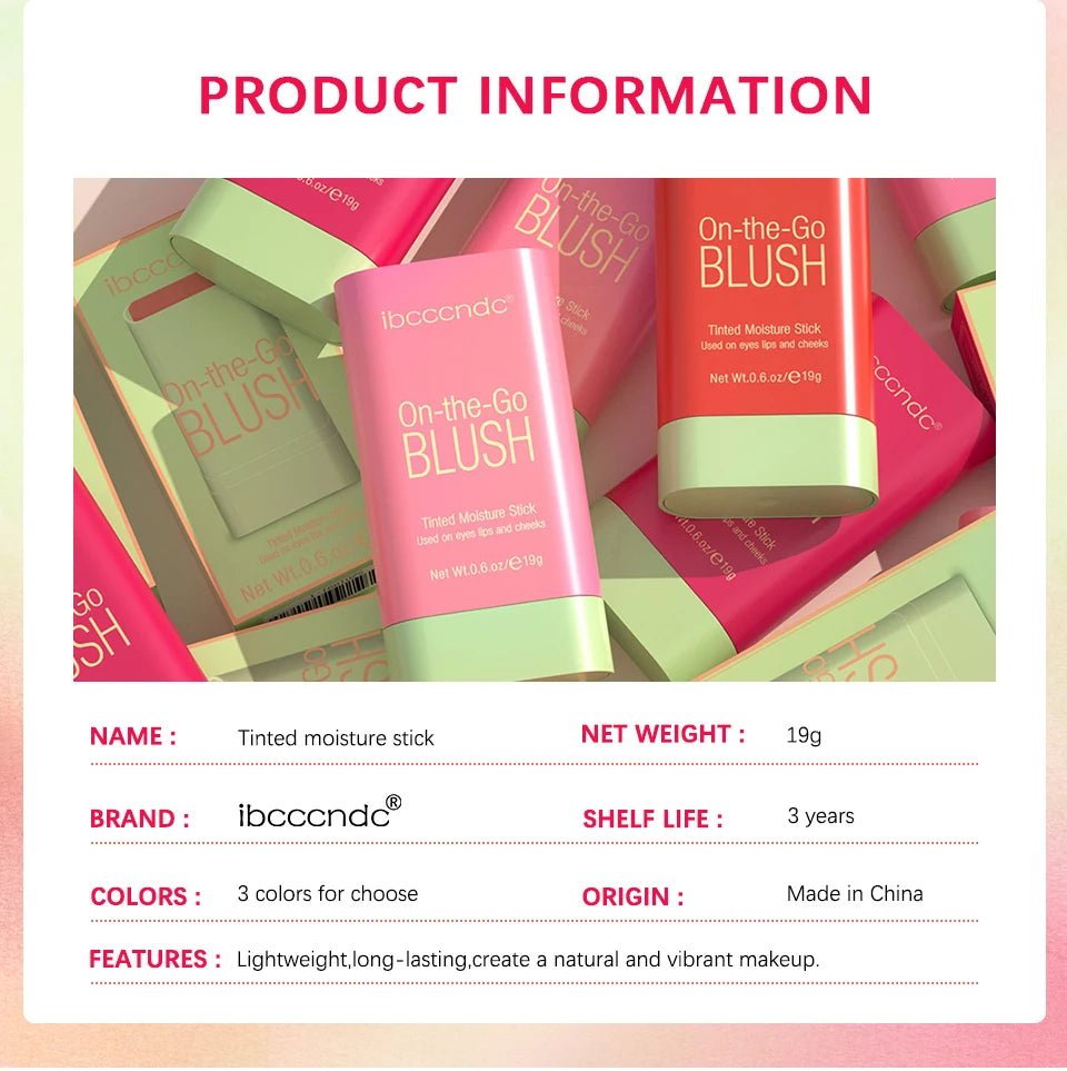 Glow Blush Stick — Waterproof Cream Blusher in 7 Shades - Mzunye