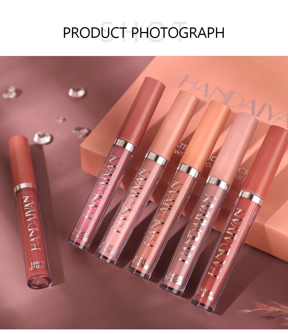 6pc Matte Liquid Lipstick Gift Box Set — Non-Stick Long-Lasting Formula | Mzunye