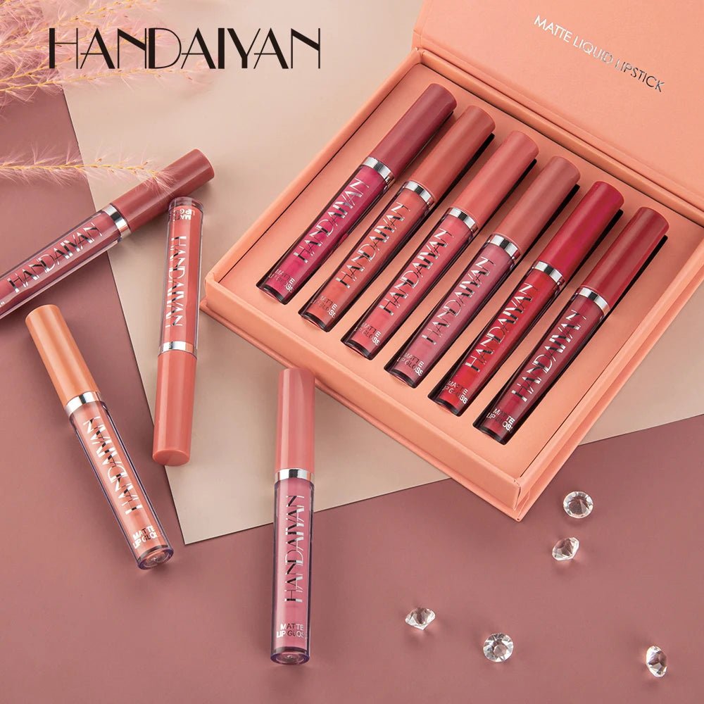 6pc Matte Liquid Lipstick Gift Box Set — Non-Stick Long-Lasting Formula | Mzunye