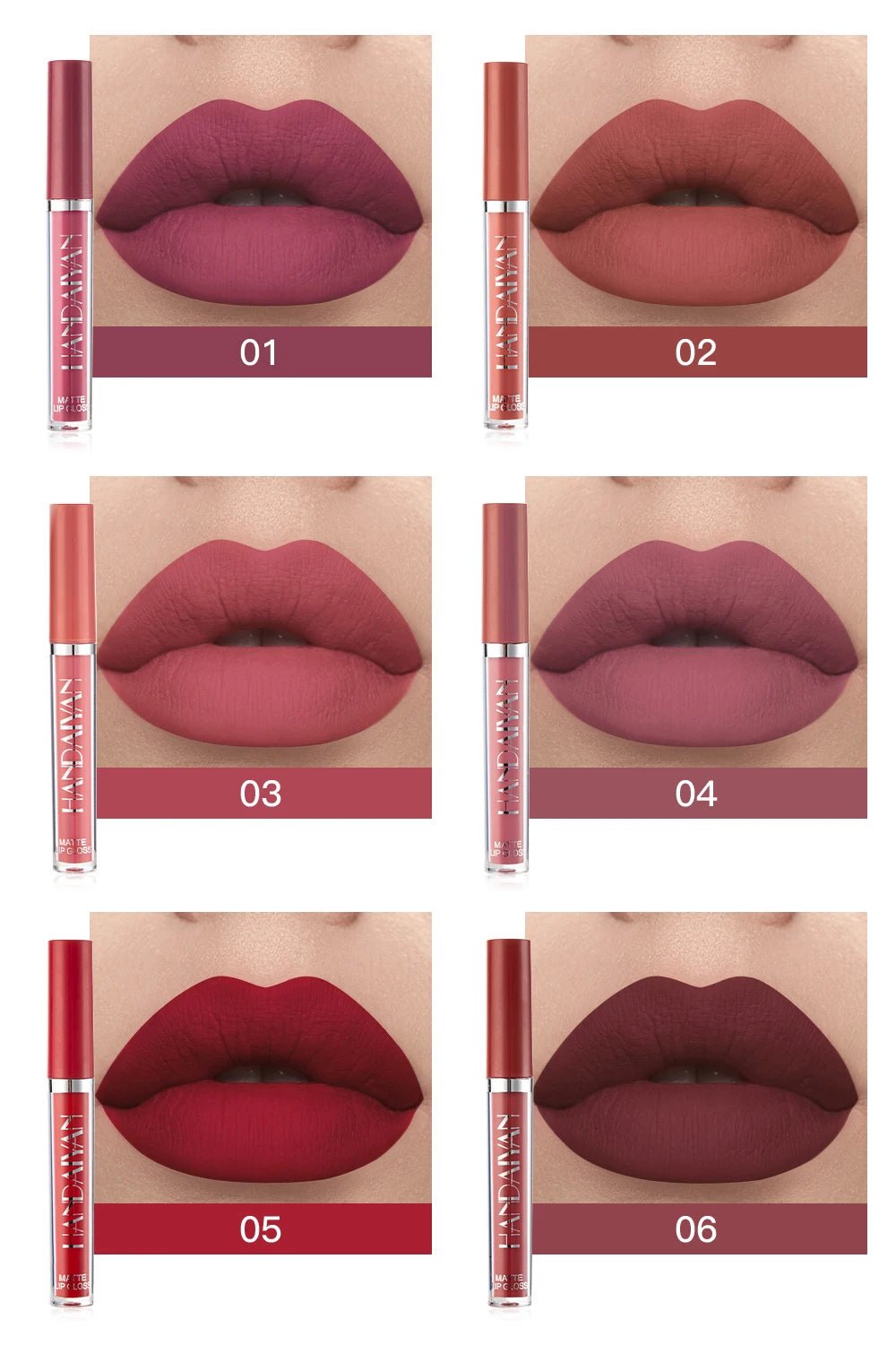 6pc Matte Liquid Lipstick Gift Box Set — Non-Stick Long-Lasting Formula | Mzunye