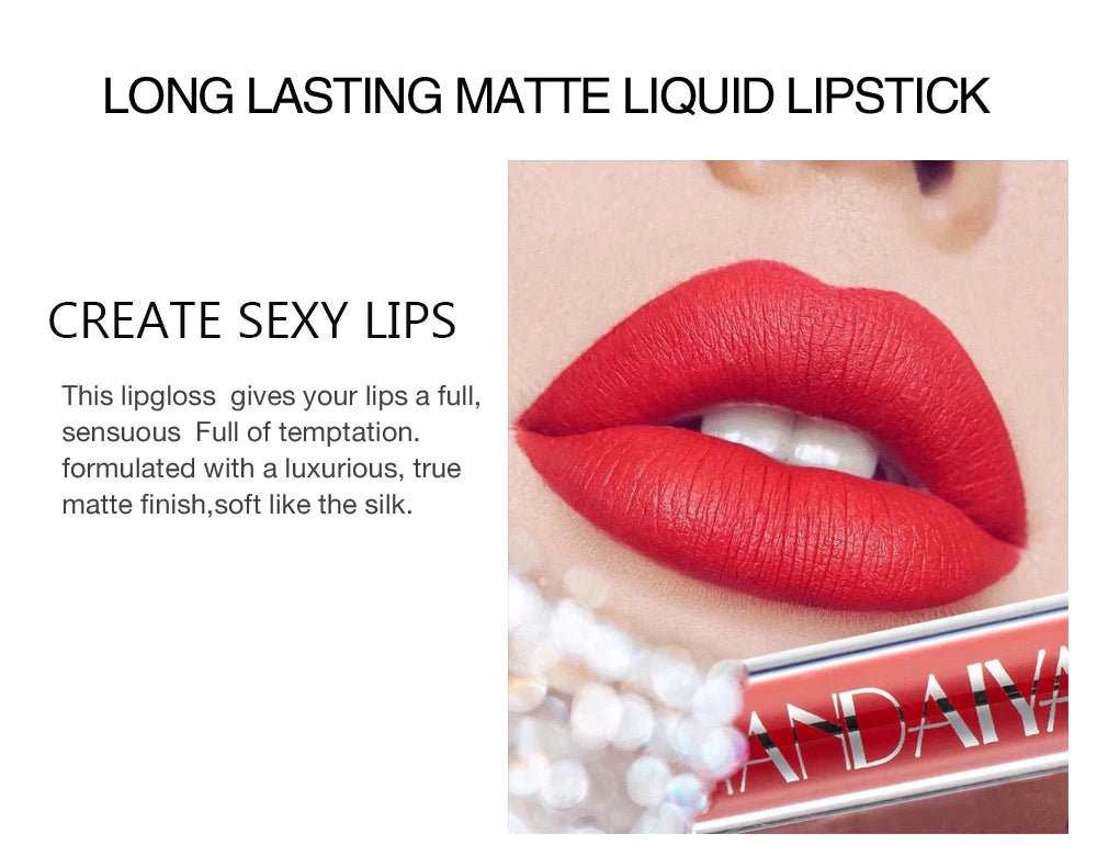 6pc Matte Liquid Lipstick Gift Box Set — Non-Stick Long-Lasting Formula | Mzunye