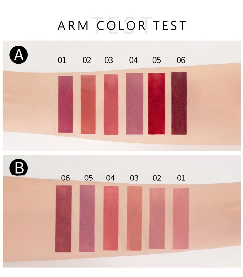 6pc Matte Liquid Lipstick Gift Box Set — Non-Stick Long-Lasting Formula | Mzunye
