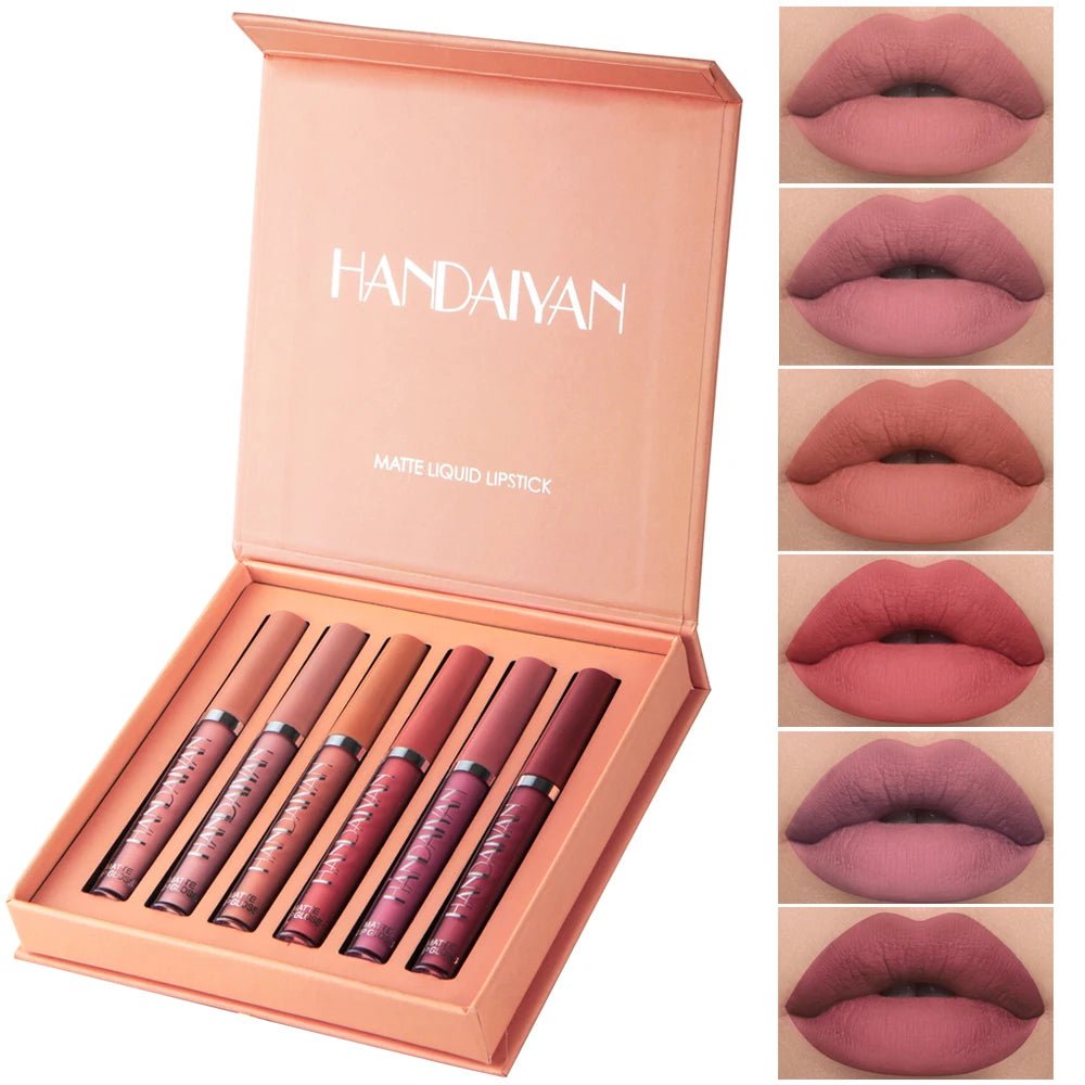 6pc Matte Liquid Lipstick Gift Box Set — Non-Stick Long-Lasting Formula | Mzunye