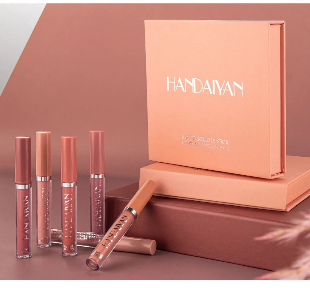 6pc Matte Liquid Lipstick Gift Box Set — Non-Stick Long-Lasting Formula | Mzunye