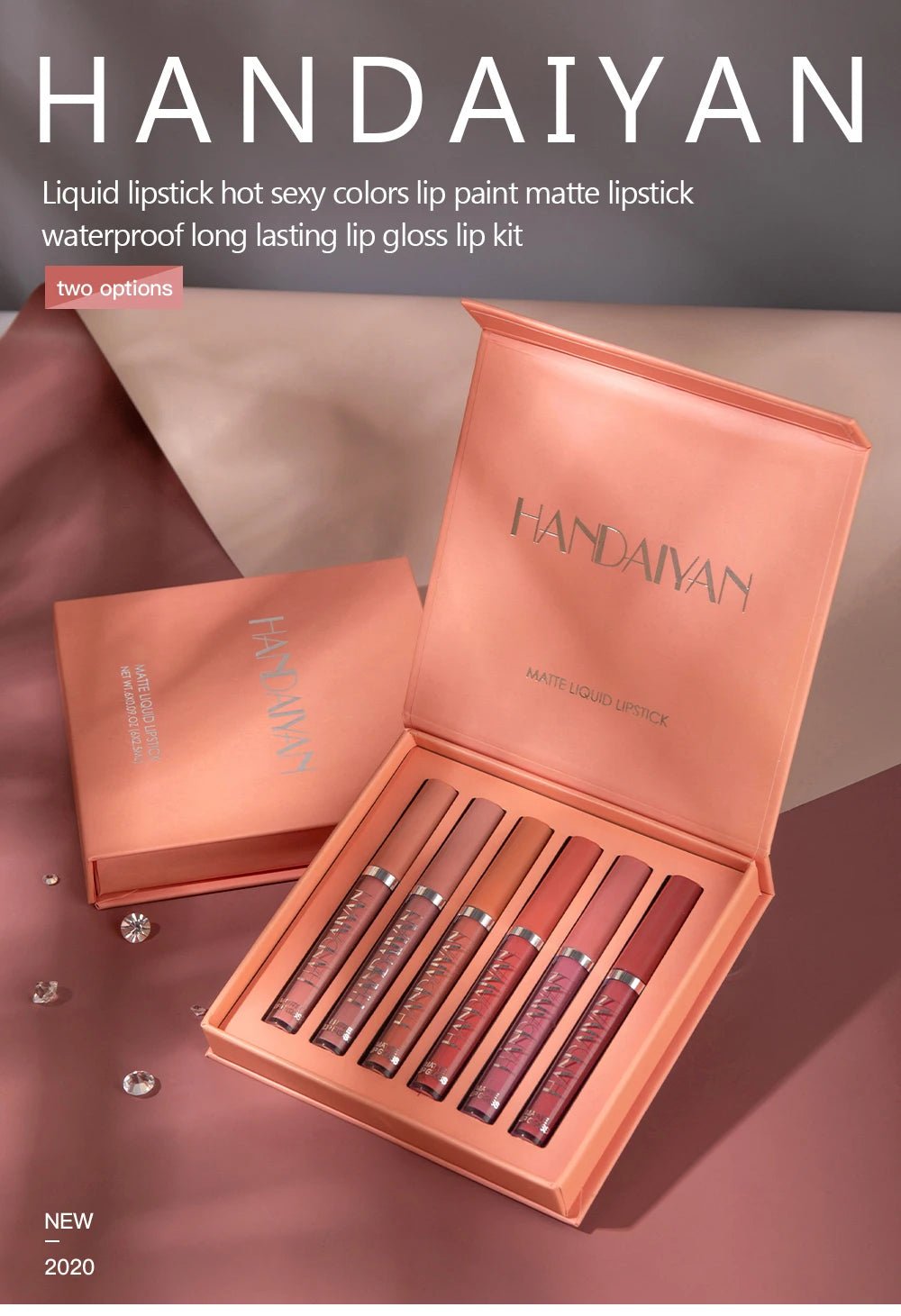 6pc Matte Liquid Lipstick Gift Box Set — Non-Stick Long-Lasting Formula | Mzunye