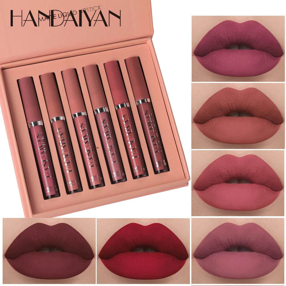 6pc Matte Liquid Lipstick Gift Box Set — Non-Stick Long-Lasting Formula | Mzunye