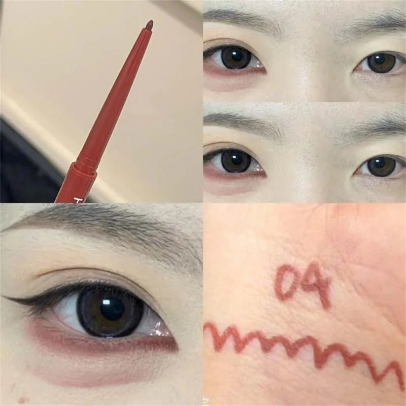 High - Pigment Waterproof Eyeliner Pencil — 12 Colours Including Wine Red & Nude Tones - Mzunye