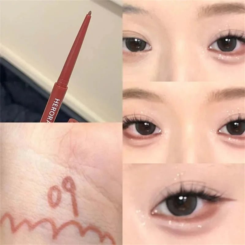 High - Pigment Waterproof Eyeliner Pencil — 12 Colours Including Wine Red & Nude Tones - Mzunye